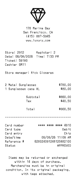 Luxury Receipt Template