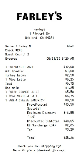 Farley's Receipt Template