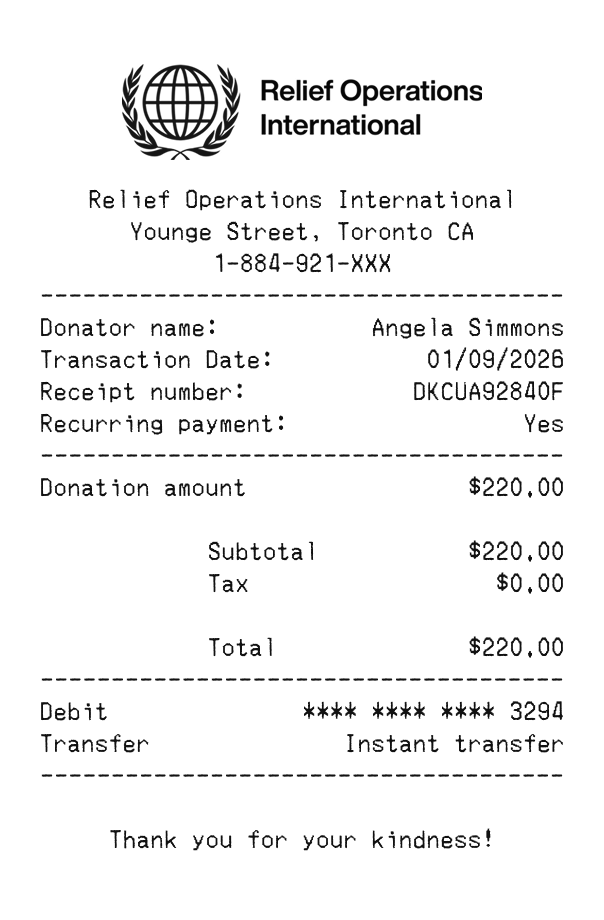 Donation Receipt Template